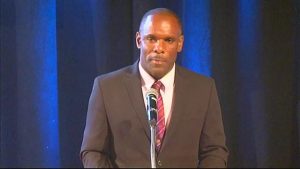 Permanent Secretary in the Ministry of Finance Colin Dore delivering an address at the at the 10th annual Consultation on the Economy hosted by the Ministry of Finance, at the Nevis Performing Arts Centre on September 22, 2016