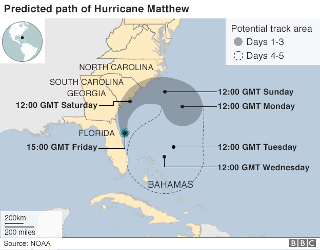 Hurricane Matthew: ‘Big bad beast’ storm batters Florida