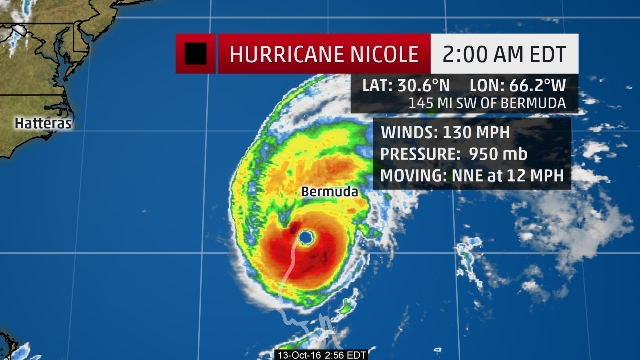 Nicole Strengthens to a Major Hurricane; Headed for Bermuda Thursday