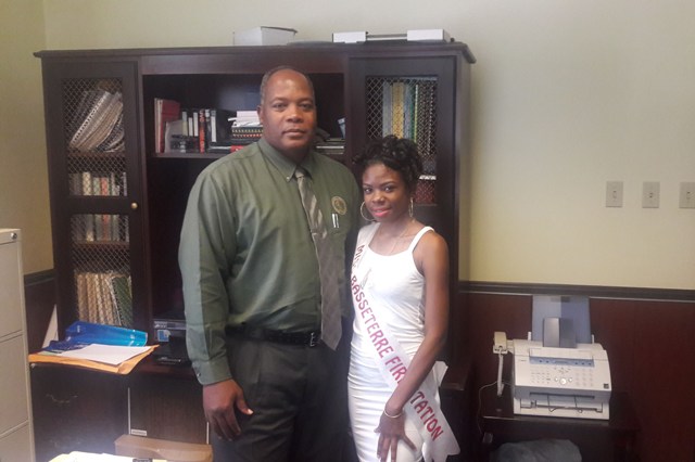 Development Bank sponsors Miss Basseterre Fire Station Sami-Qua Cannonier