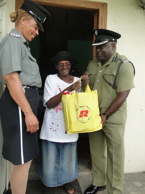 Police Presents Gift Baskets to Seniors As Part Of Police Week