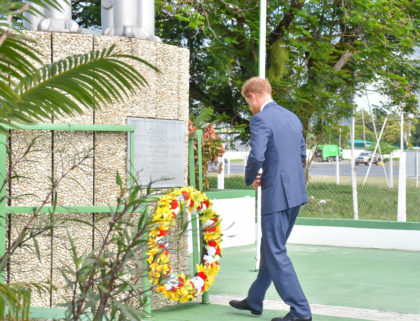 Prince Harry lands in Guyana, visits President, lays wreaths