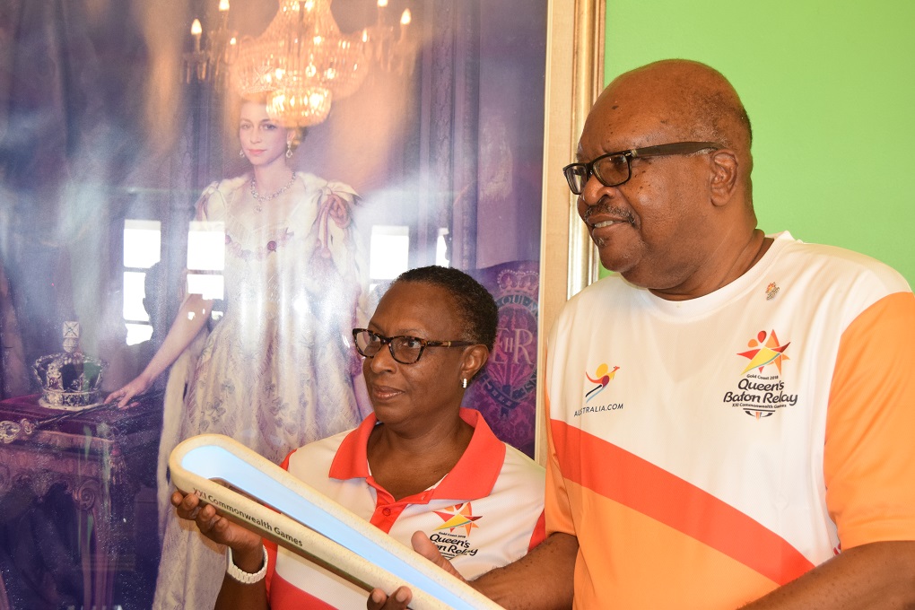 Governor General First Receives Queen’s Baton as it Arrives in St. Kitts and Nevis