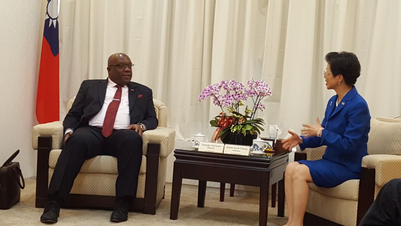 Prime Minister Harris Promotes the Interest of St. Kitts-Nevis with Republic of China Mainland Affairs Council Minister .
