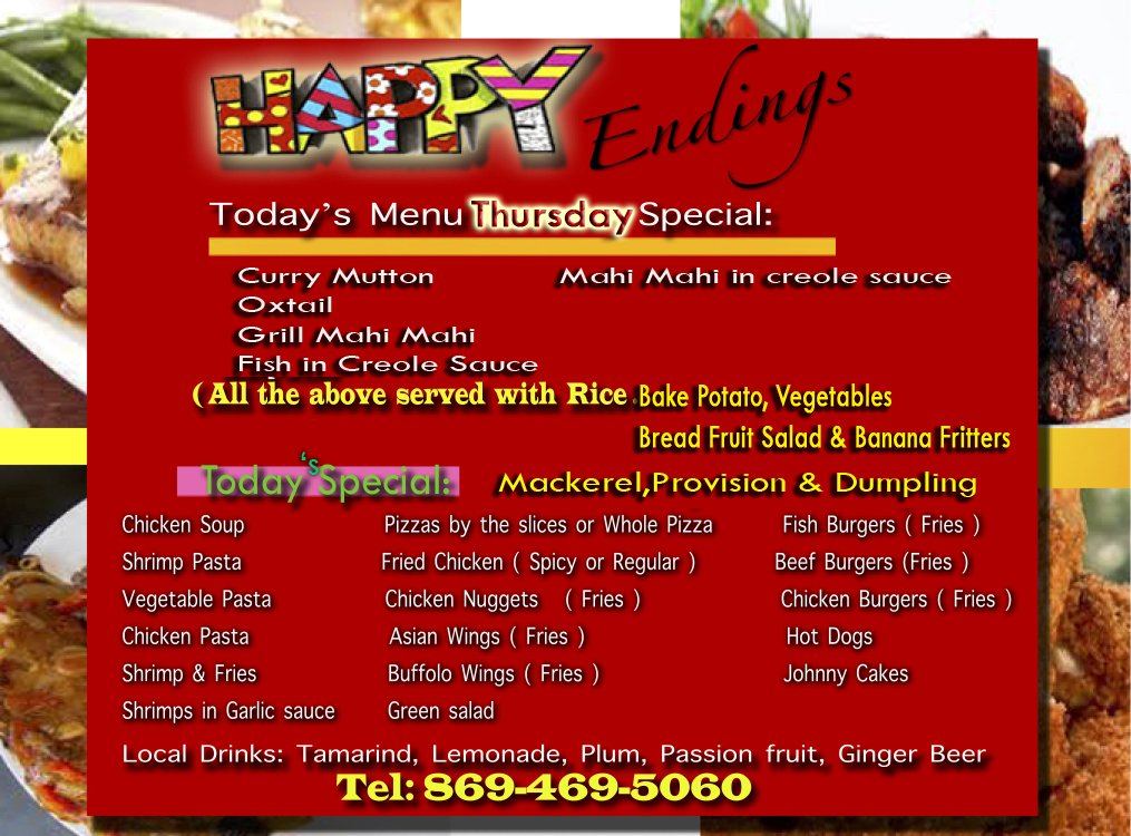Happy Endings Menu: Thursday Special.