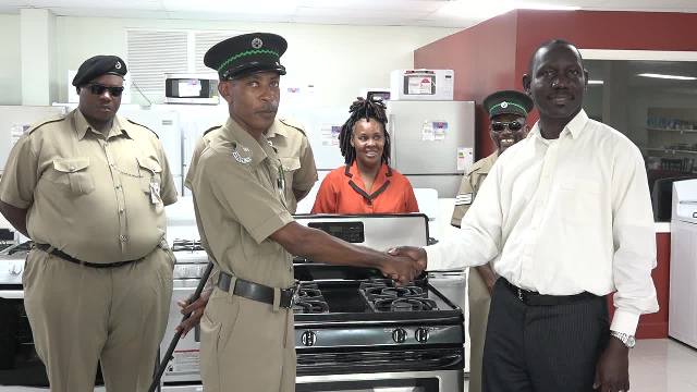 Nevis Ministry of Tourism donates new gas stove to Prison Farm officers