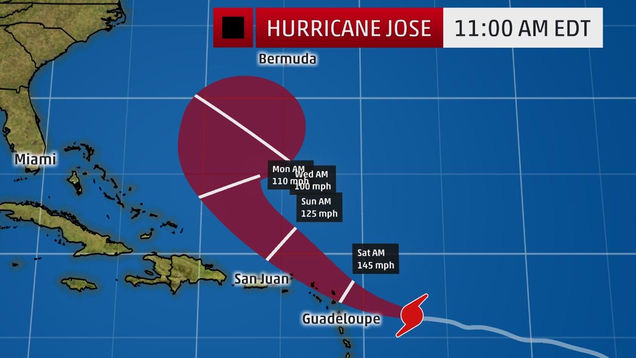 Hurricane Jose Is Quickly Strengthening in the Atlantic; Watches, Warnings Issued for Parts of Northern Leeward Islands