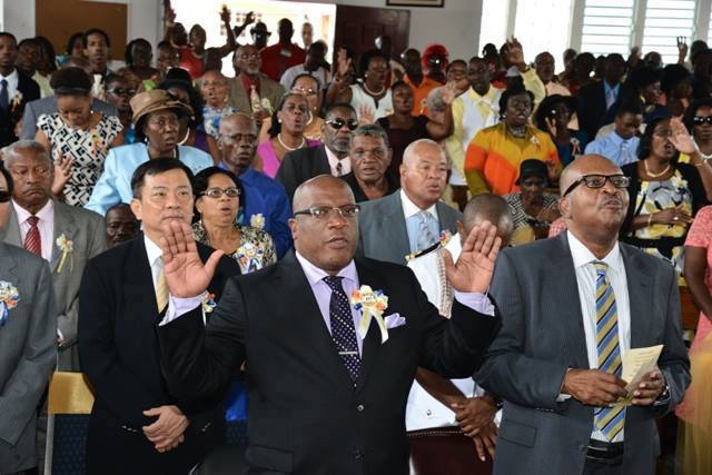 PM Harris Commends the church for it’s demonstrated Leadership and prayers in ‘our season of need.