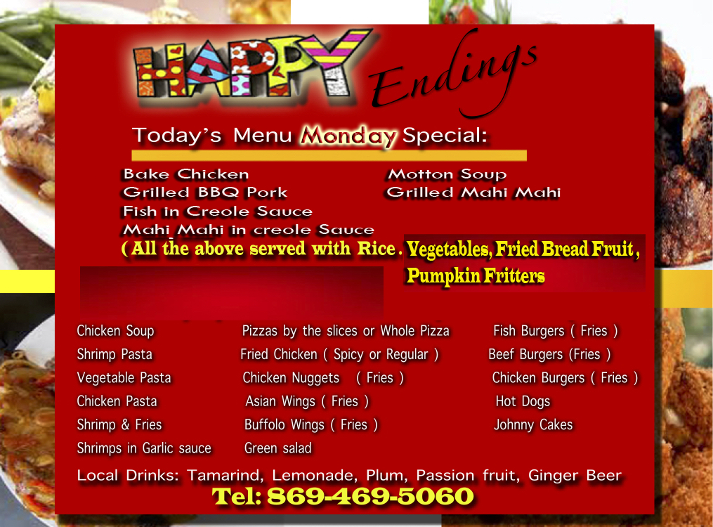 Happy Endings Menu: Monday Special