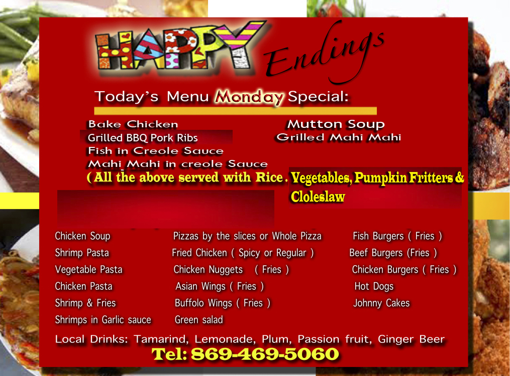 Happy Endings Menu: Monday Special
