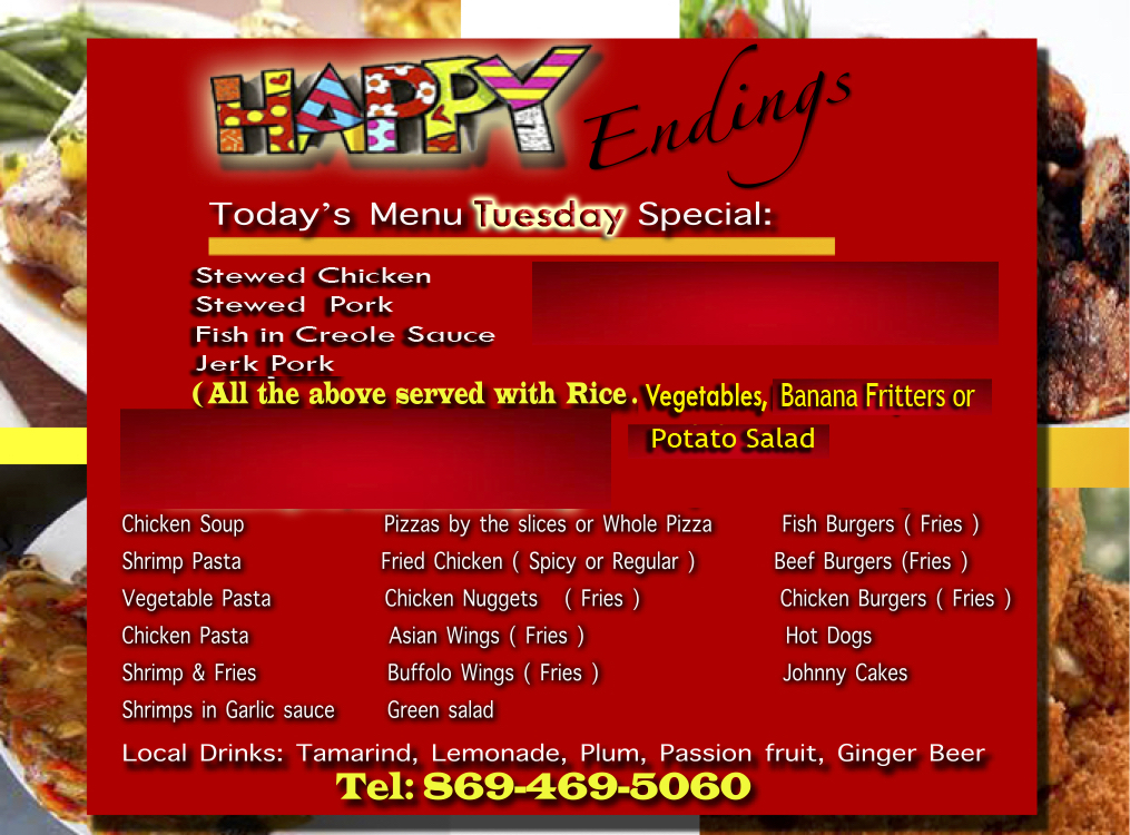 Happy Endings Menu: Tuesday Special