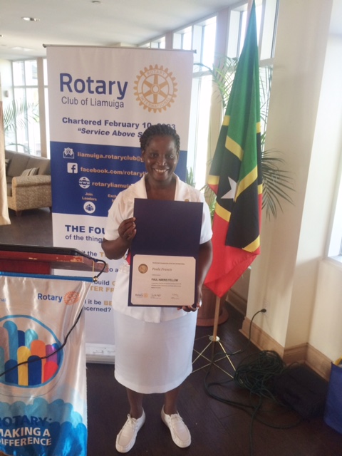 Nurse Paula Francis Recognised as a Paul Harris Fellow by Rotary International