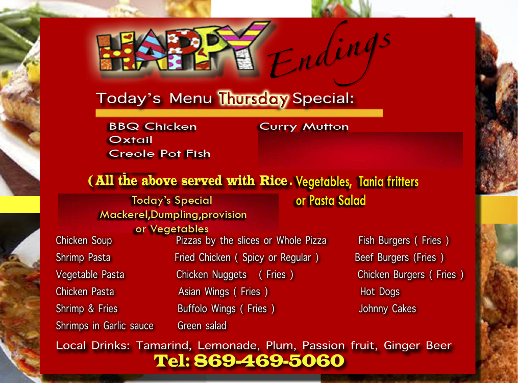 Happy Endings Menu: Thursday special