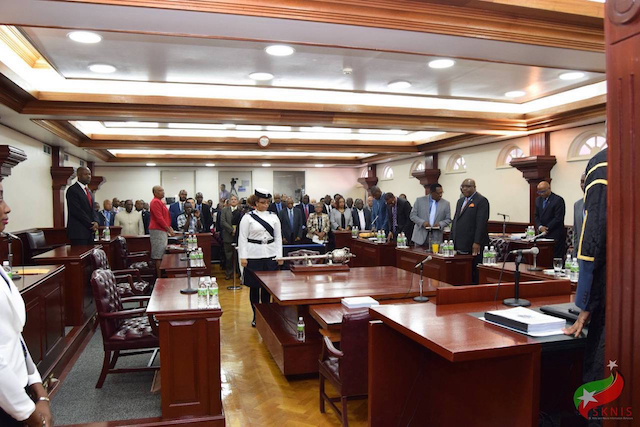 GOVERNMENT moves to raise productivity and living standers in ST. KITTS-NEVIS; calls on PRIVATE SECTOR to play major role.