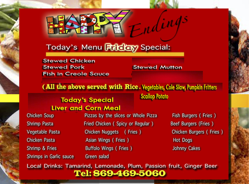 Happy Endings Menu: Friday Special.