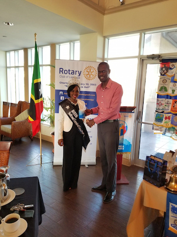 Reigning National Carnival Queen Visits Rotary Club of Liamuiga