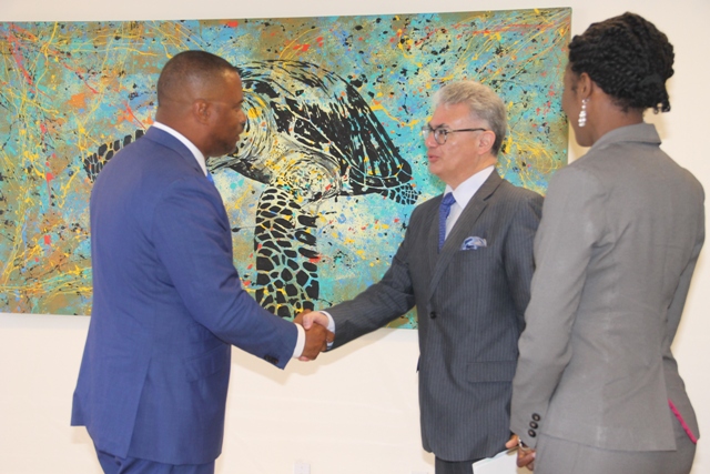 Ecuador Ambassador pays courtesy call on SKN Foreign Affairs Minister Brantley