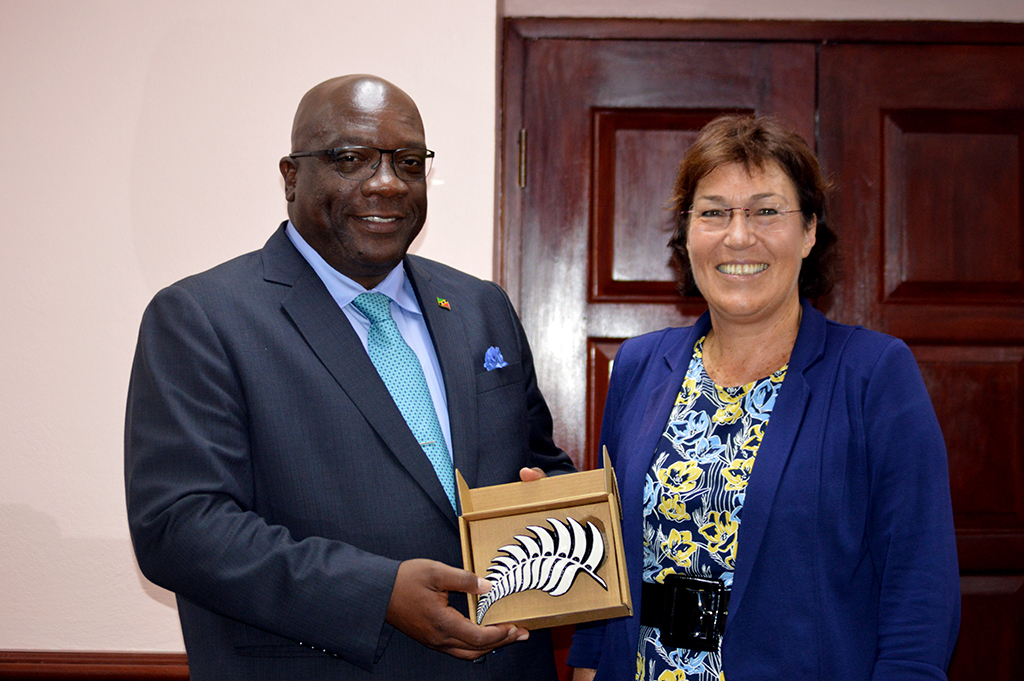 PM Harris Bids Farewell To New Zealand High Commissioner; Thanks Her for Sterling Service to St. Kits and Nevis   .
