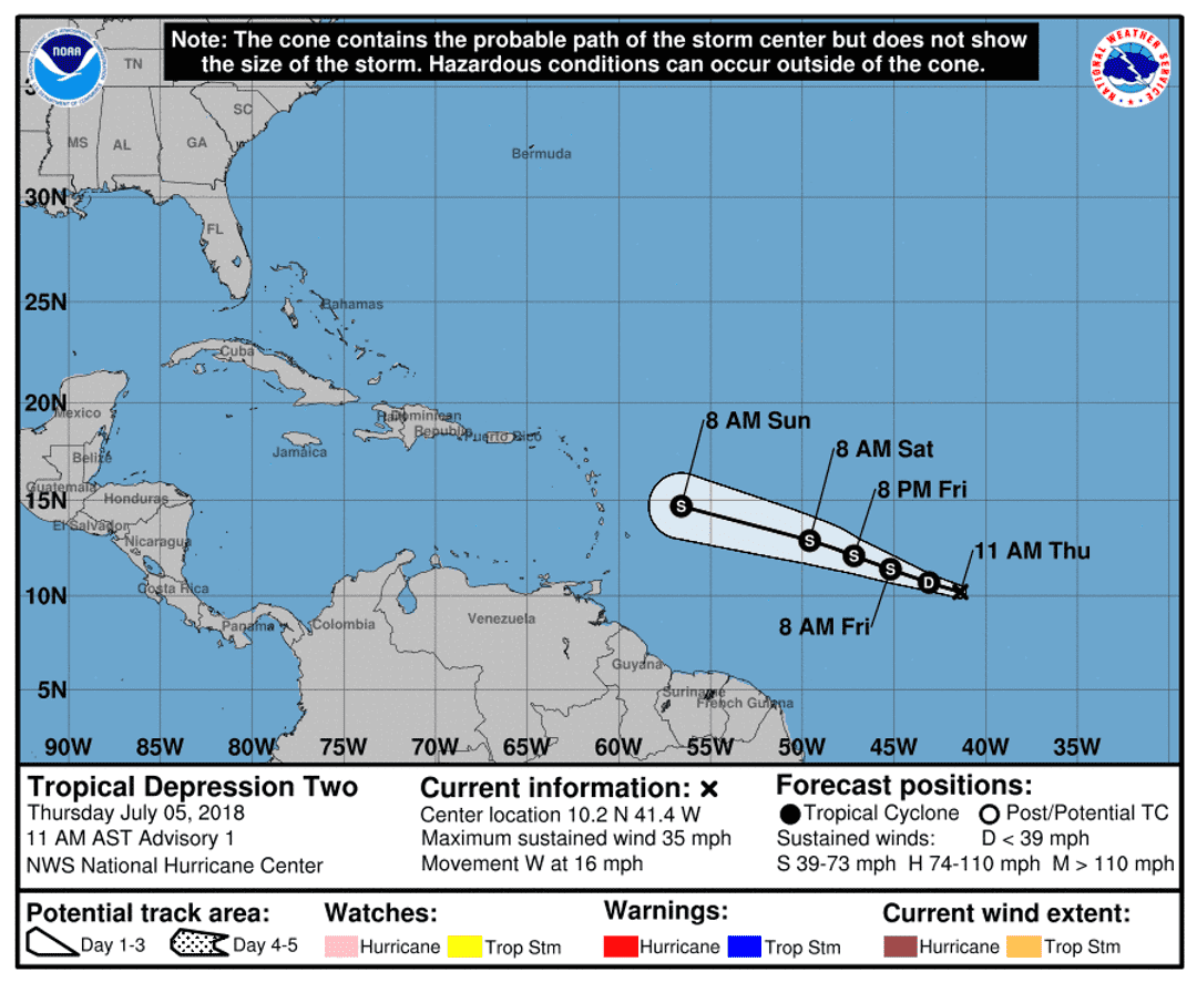 Tropical Storm Beryl forms, expected to weaken before hitting Caribbean