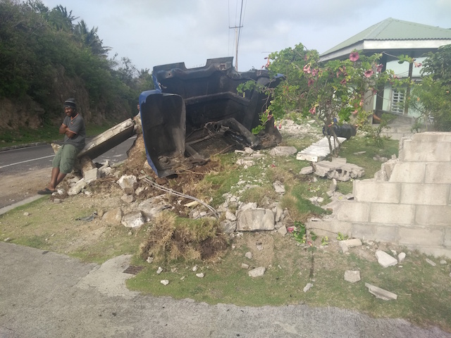 Truck Slams Into Fence Of Resident At Pond Hill