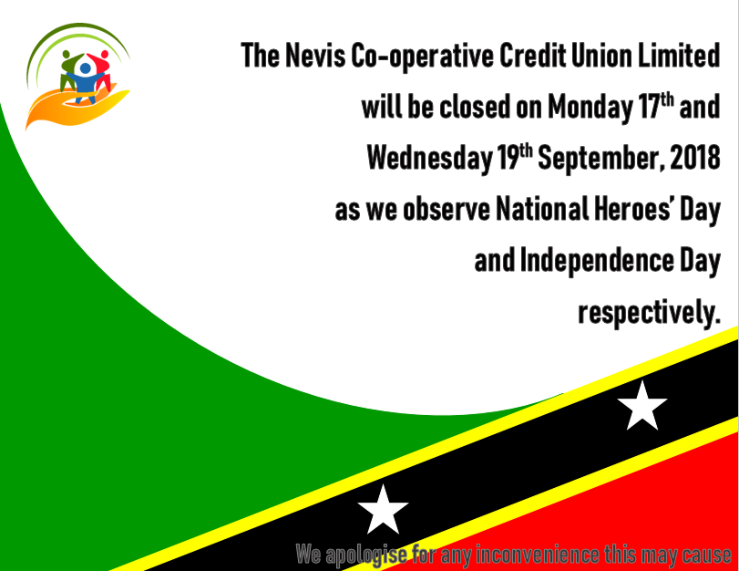 NCCU Notice – Closed for upcoming Holidays