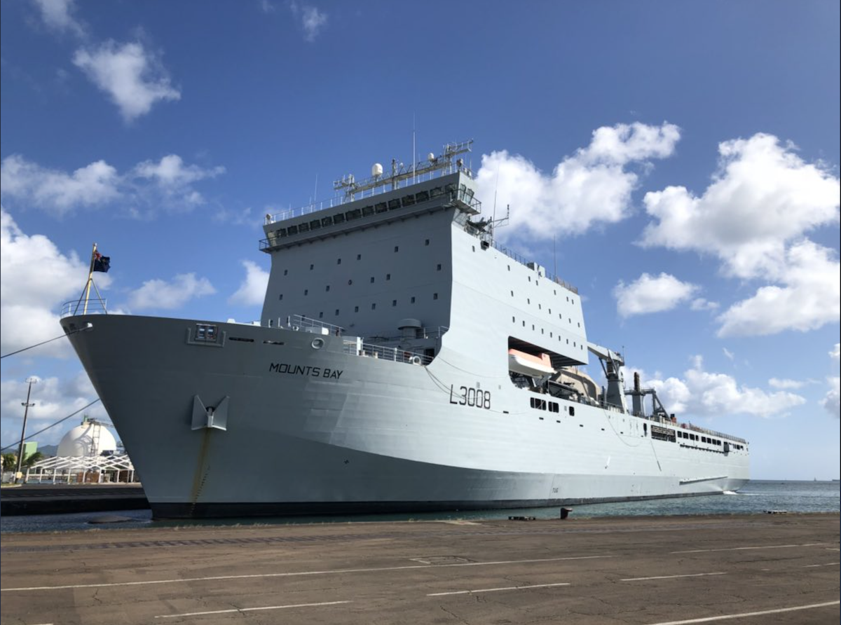 RFA Mounts Bay ready to assist the region