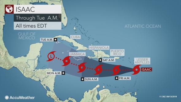 Isaac may become a hurricane after threatening Jamaica, impacting Lesser Antilles