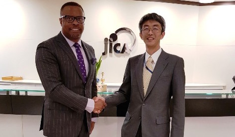 SKN Foreign Minister Brantley pays courtesy call on top JICA official