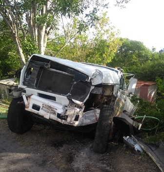 Truck Goes Over Hillside