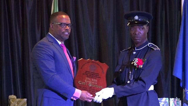 Constable Carl Gordon is Top Constable on Nevis for 2018
