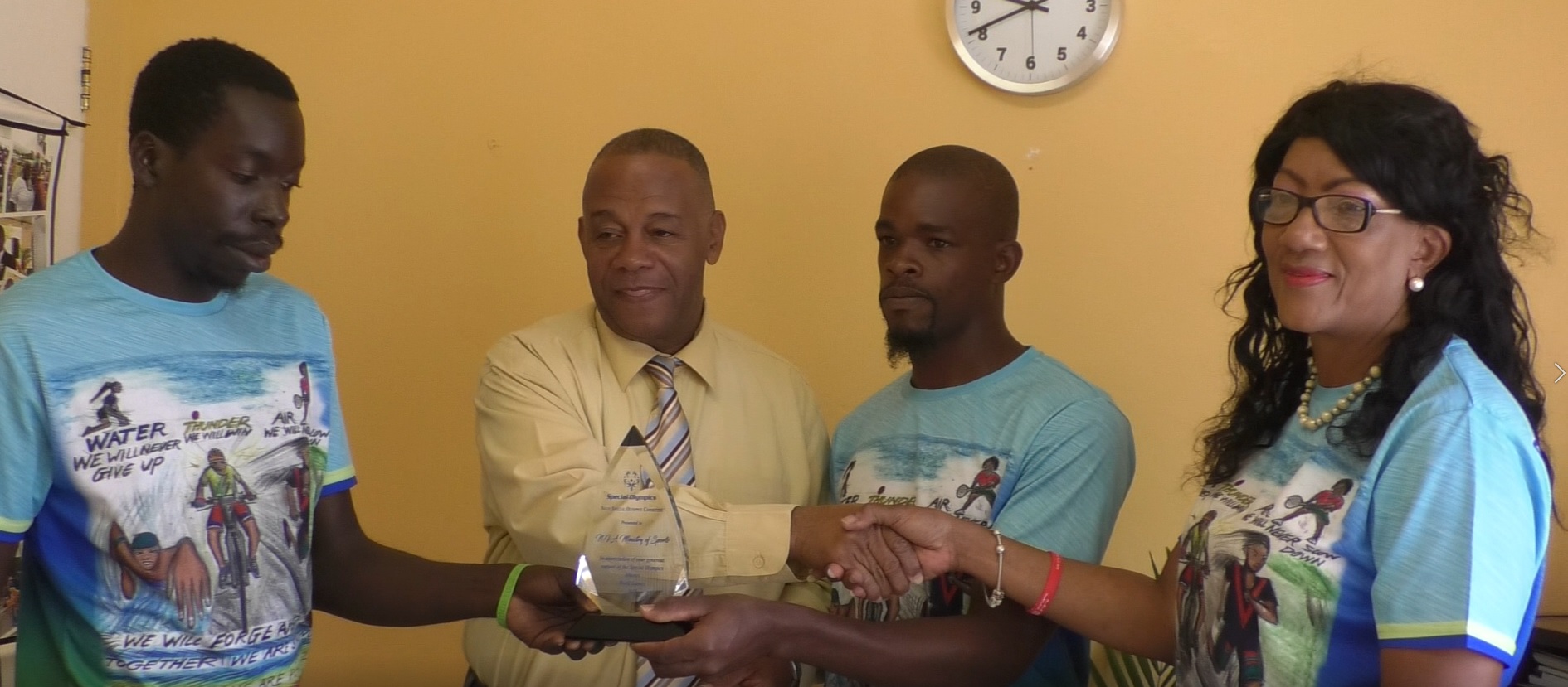 Special Olympian Presents To Sports Minister