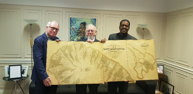 High Commissioner Isaac Accepts 1828 Map of St. Kitts