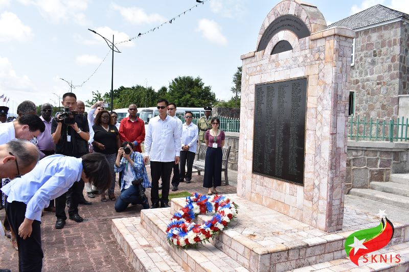 President of the Republic of China (Taiwan), Her Excellency Dr. Tsai Ing-Wen, Lays Wreath at Christena Memorial in Charlestown