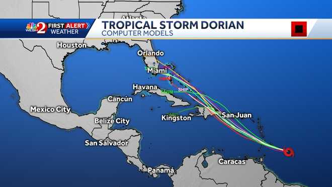 Tropical Storm Dorian strengthens, expected to become hurricane