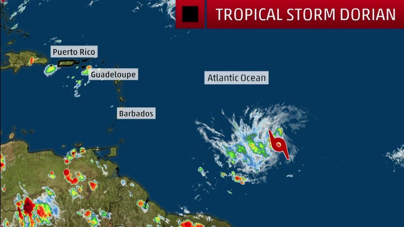 Tropical Storm Dorian Forms; Forecast to Reach Lesser Antilles Tuesday