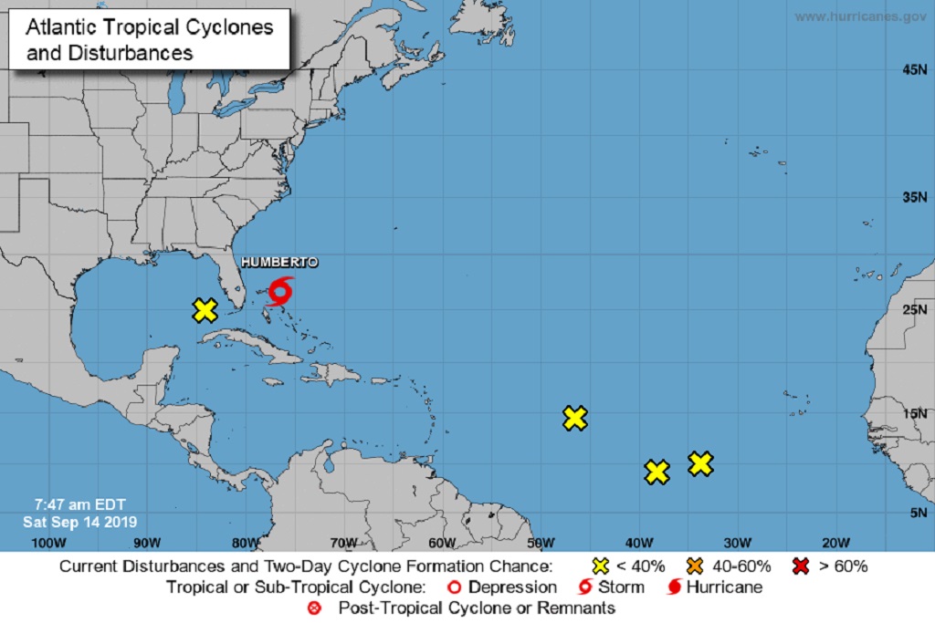 Tropical Storm Humberto forms near Bahamas