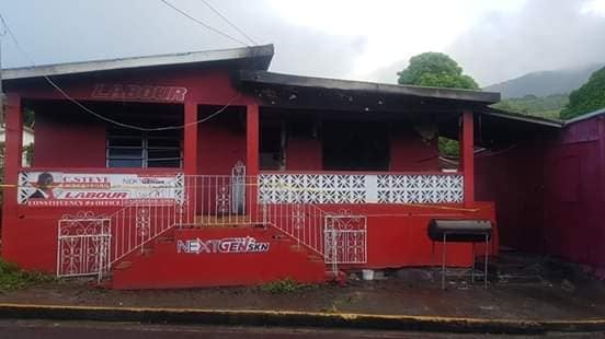 Constituency office of SKNLP candidate  for St Christopher 4 damaged by fire