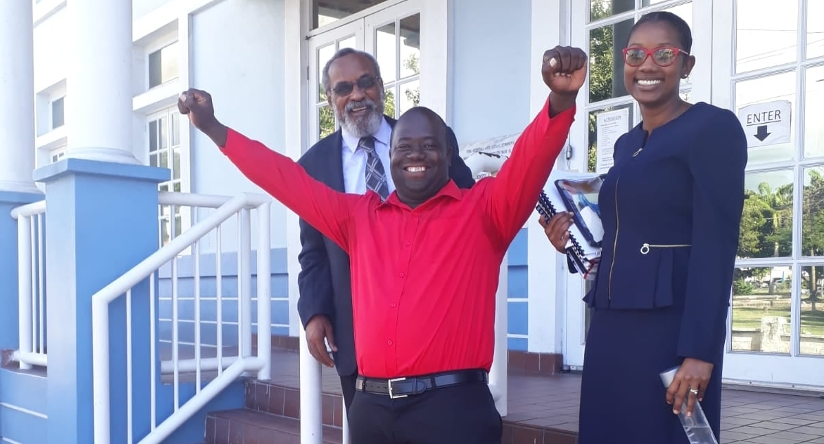 Constable Hodge’s “sin” for his 415-day suspension is for driving Leader of the Opposition Rt Hon Dr Denzil Douglas