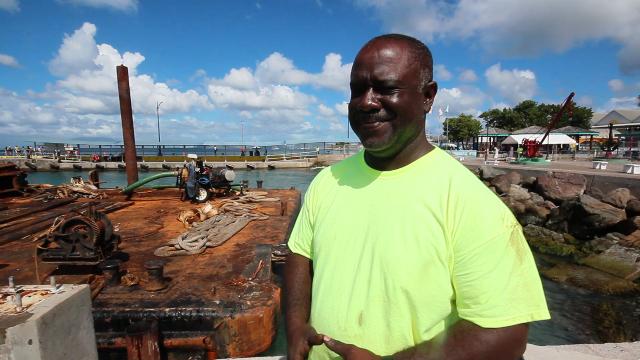 Refurbishment work continues on tender pier in Charlestown