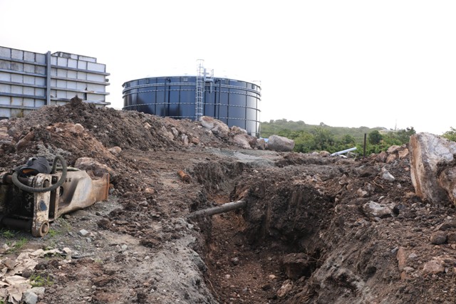 New 400,000 gallon water tank at Hamilton completed, work continues on distribution mains installation