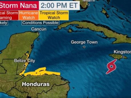 Tropical Storm Nana Forms South Of Jamaica, Aims For Central America