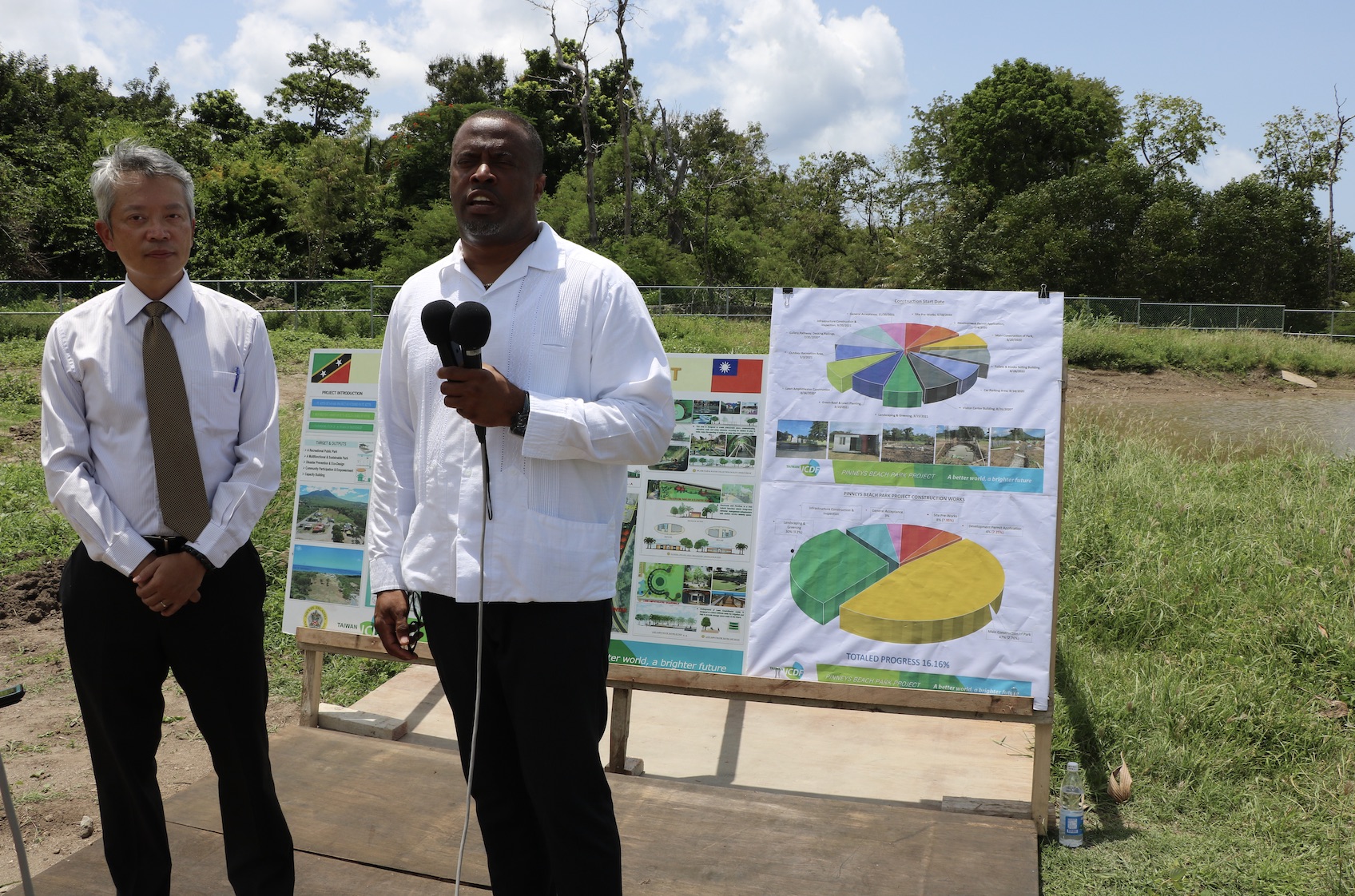 Premier Brantley, Ambassador Lee pleased with progress on SKN Pinney’s Beach Park Project