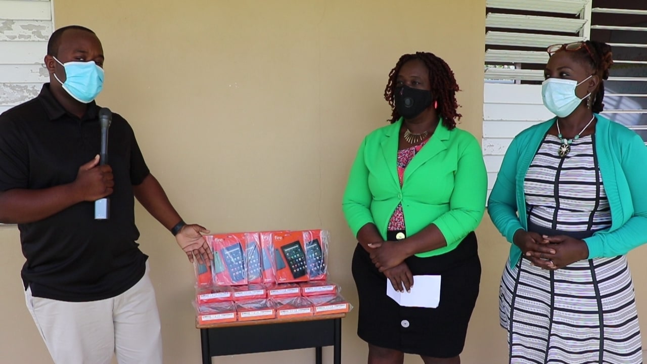 RG Solomon & Sons Ltd. donates tablets to Cecile Browne Integrated School