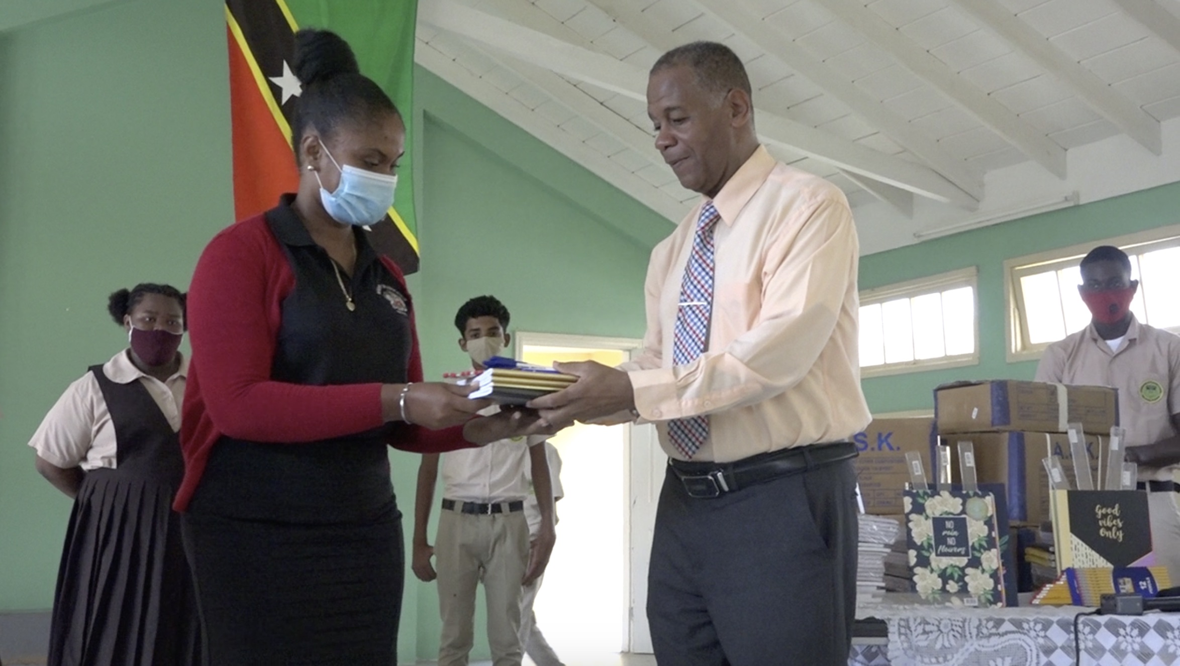 GSS student grateful for school supplies donated by Min. Evelyn