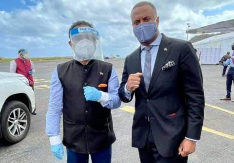 Foreign Minister Brantley thanks Government and people of India for shipment of COVID-19 vaccines