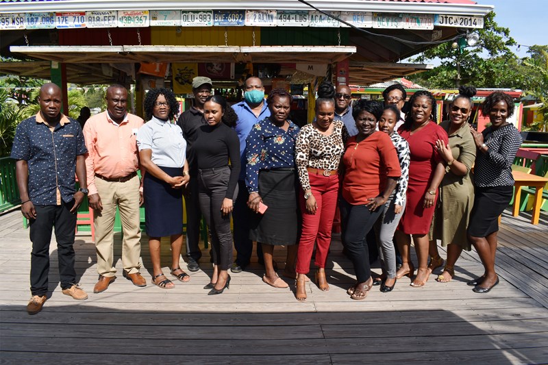 STEP Director Greene visits businesses hosting STEP interns in Nevis