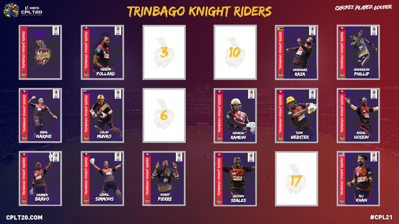 Trinbago Knight Riders announce 2021 retentions. Hero