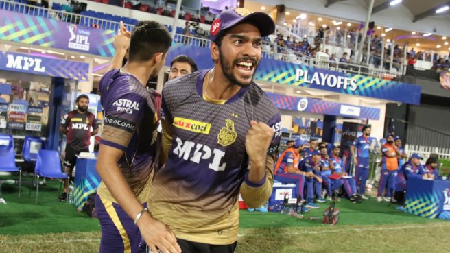 Rahul Tripathi’s dramatic six takes nervy Knight Riders into final