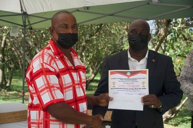 Crop, livestock farmers recognized for contribution to food security on Nevis