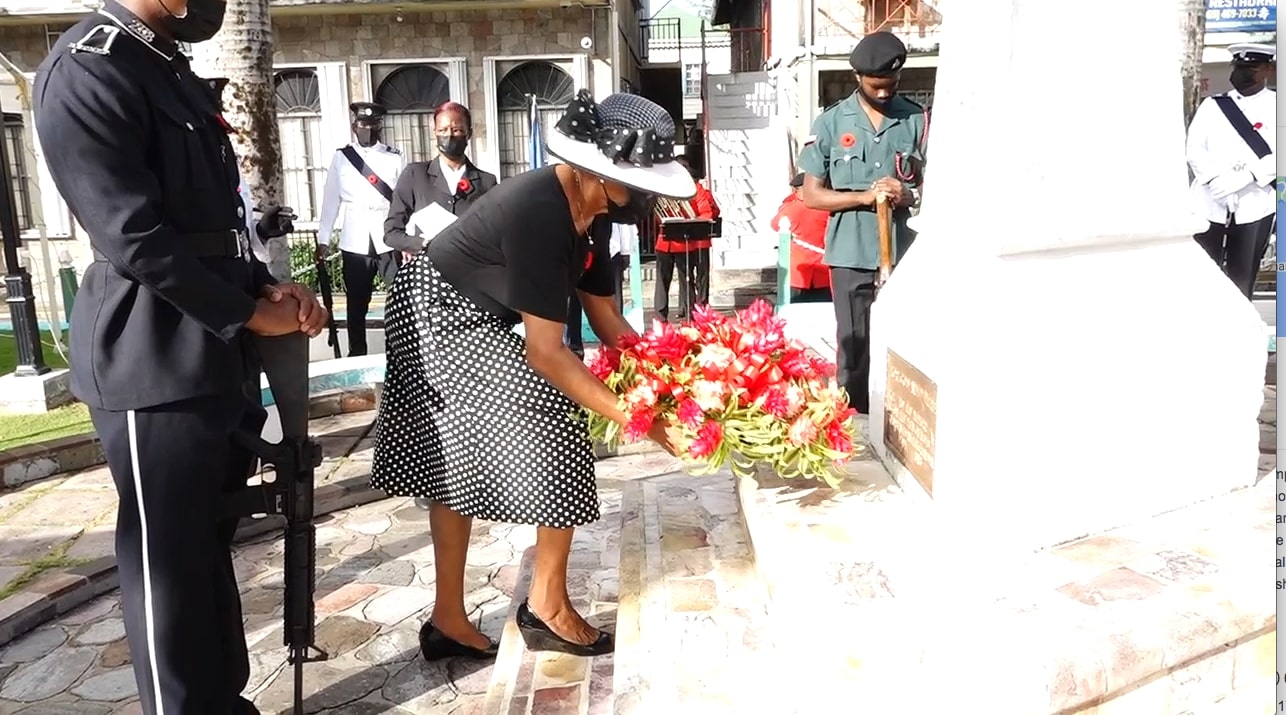 Premier Brantley, other dignitaries lay wreaths in honor of fallen Nevisian veterans of the World Wars